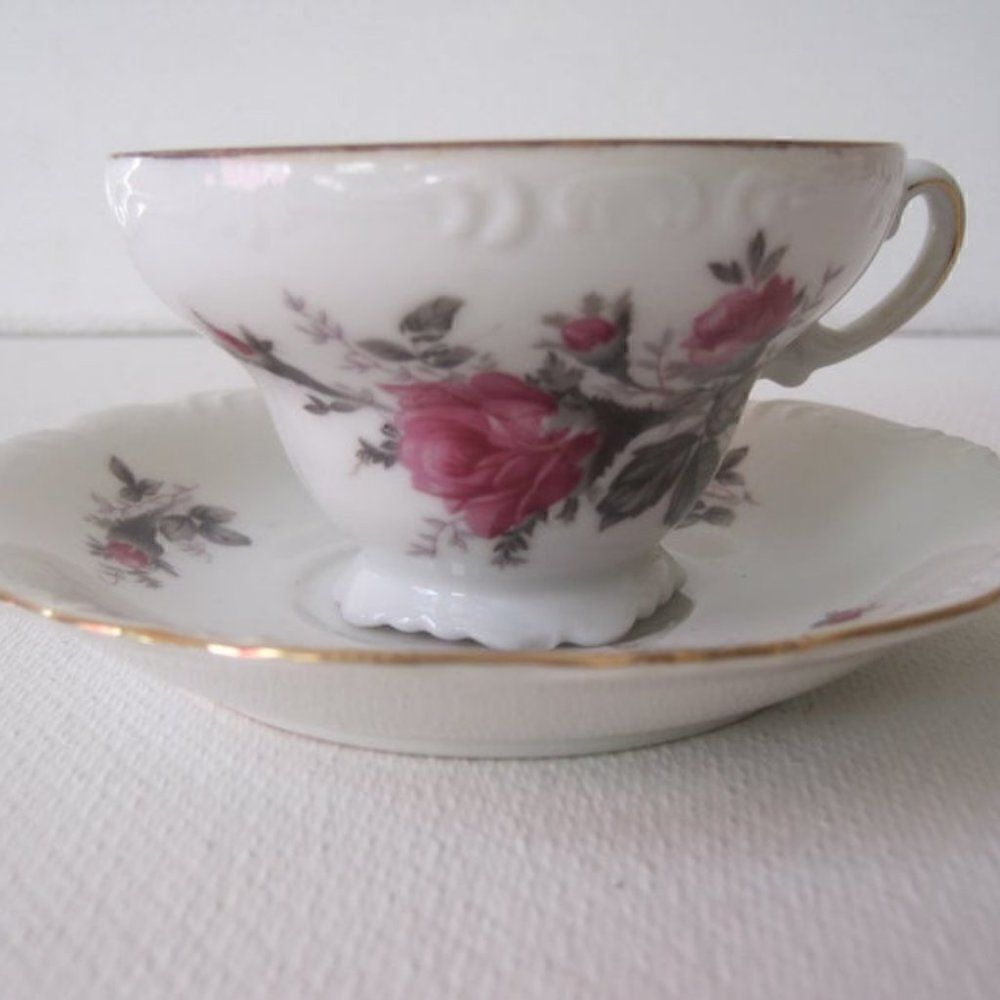JAPAN Tea Cup and Saucer Set Japanese Roses